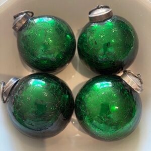 Set of 4 Vintage Christmas Kugels (Green)